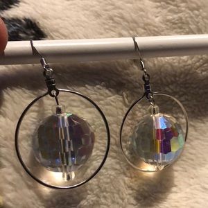 Iridescent ball earrings